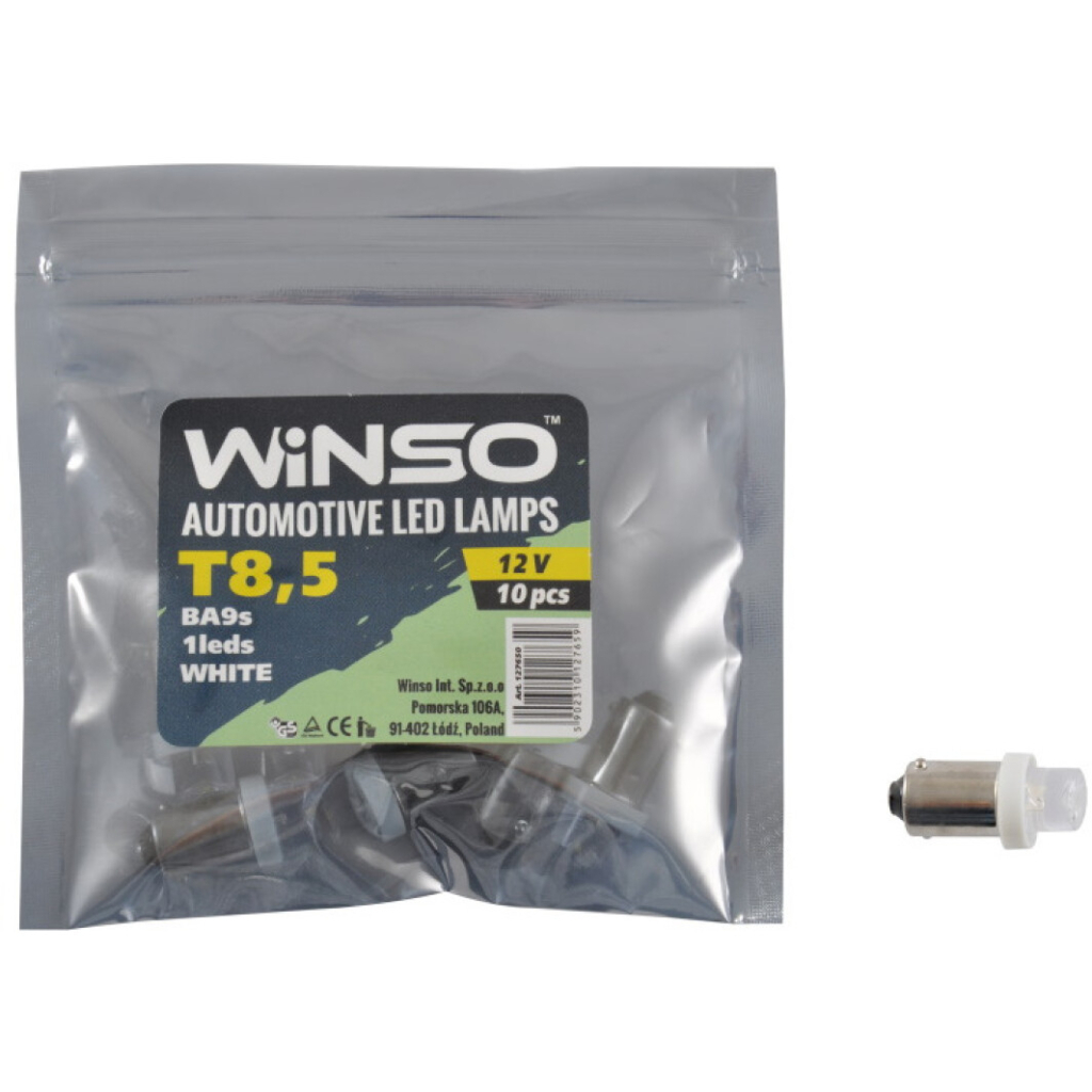 Автолампа WINSO FLUX T8.5 BA9s 1LED white (127650) - зображення 2