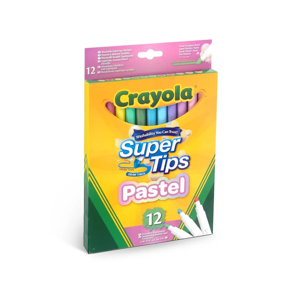 Фломастери Crayola Supertips (washable) пастельні кольори, 12 шт (58-7515) - изображение 1