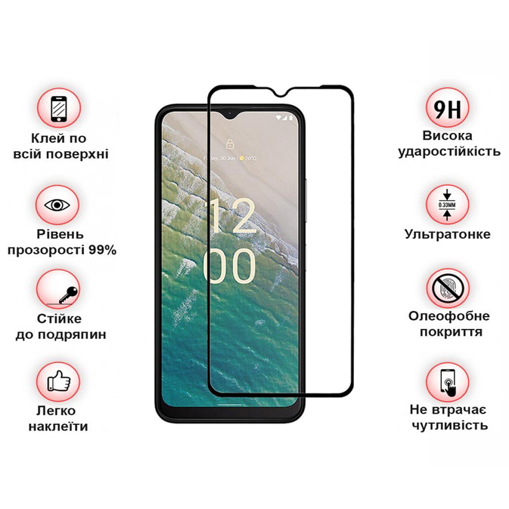 Скло захисне BeCover Nokia C32 Black (709739) - зображення 4