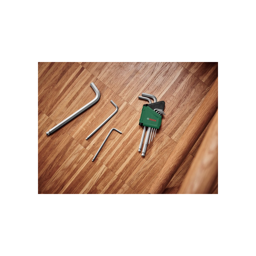 Ключ Bosch шестигранний, набір 9шт, кулястий наконечник (1.600.A02.BX9) - зображення 4