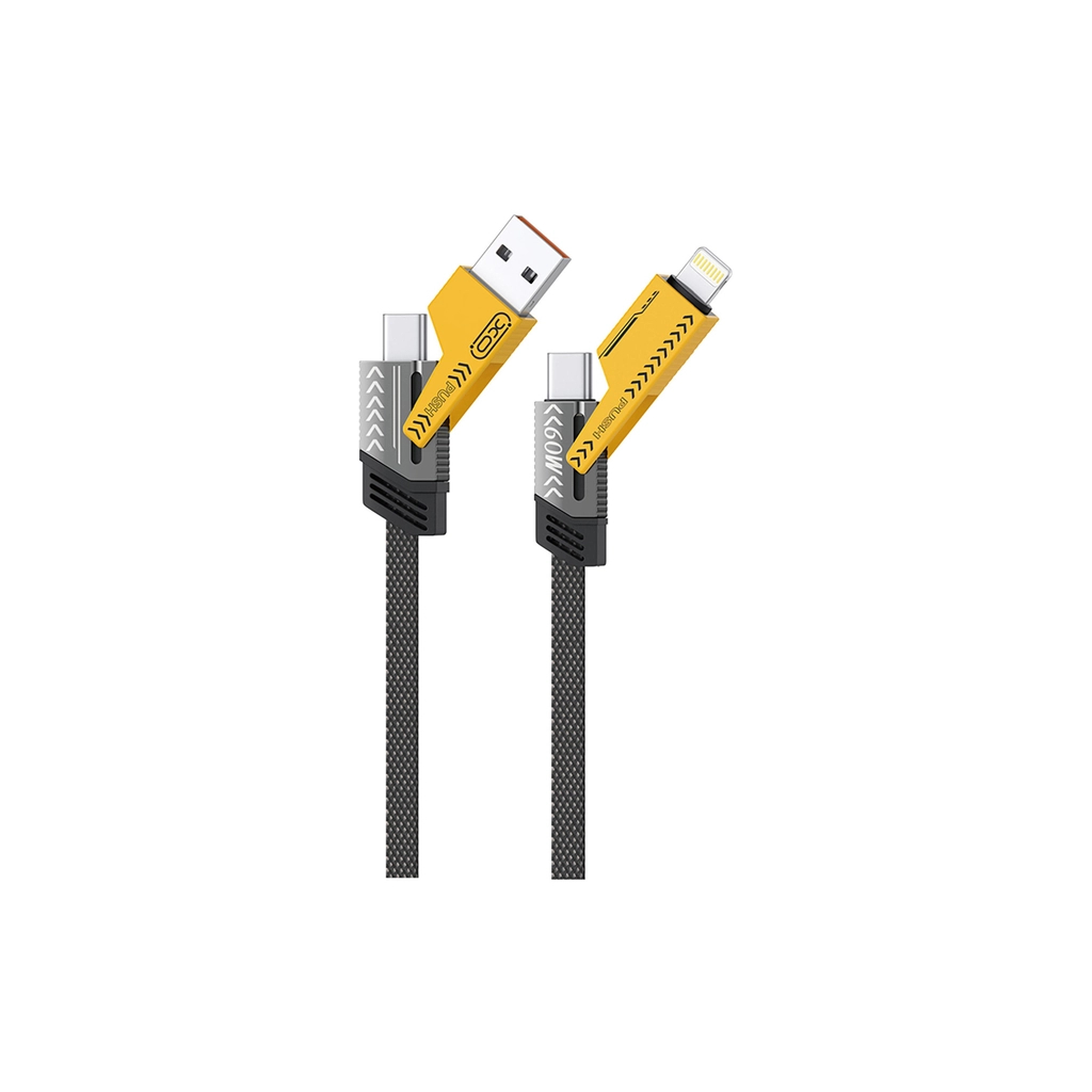 Дата кабель USB-C + USB A to USB-C + Lightning XO (NB283-CAI.gray) - зображення 1