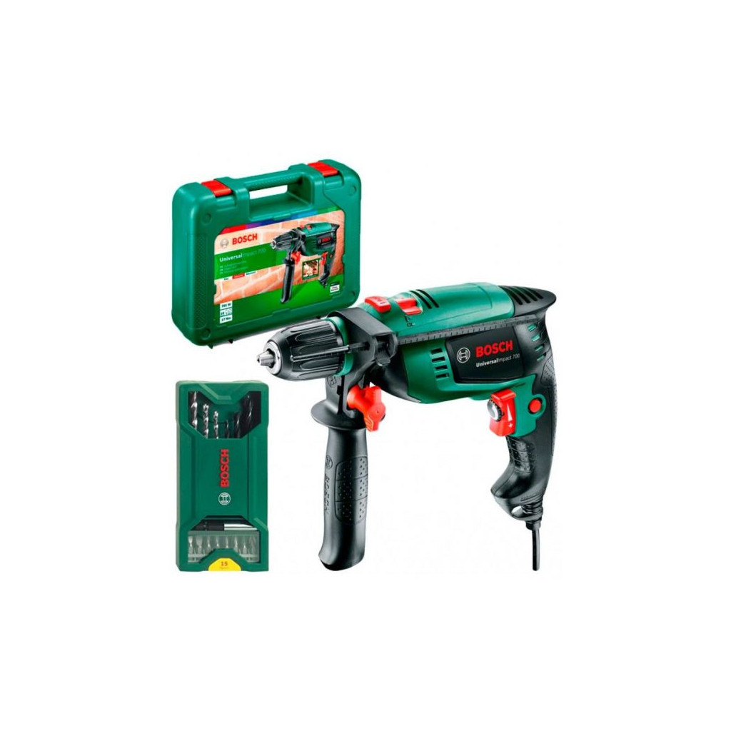 Дриль Bosch UniversalImpact 700 X-line, набір свердл і біт, кейс (0.603.131.00F) - зображення 2
