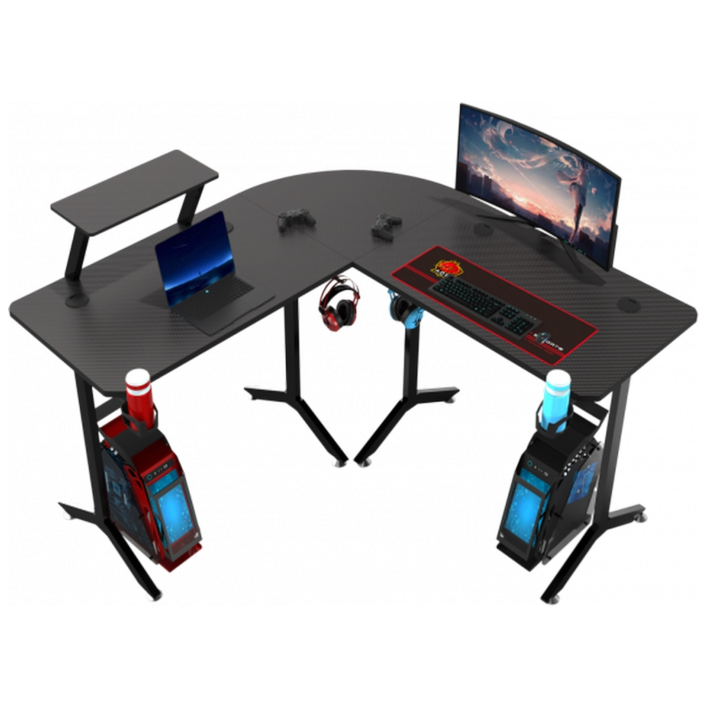 Комп'ютерний стіл GT Racer GT Racer T-1247 (146x146x60x73) Black (T-1247 (146x146x60x73) Black) - зображення 5