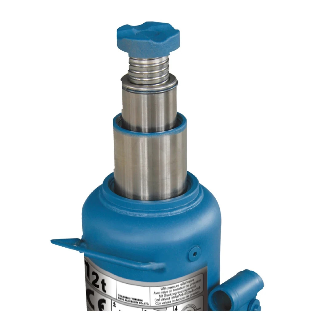 Домкрат GTM гідравлічний пляшковий 12т (240-590мм) двохштоковий (TH812001) - изображение 2