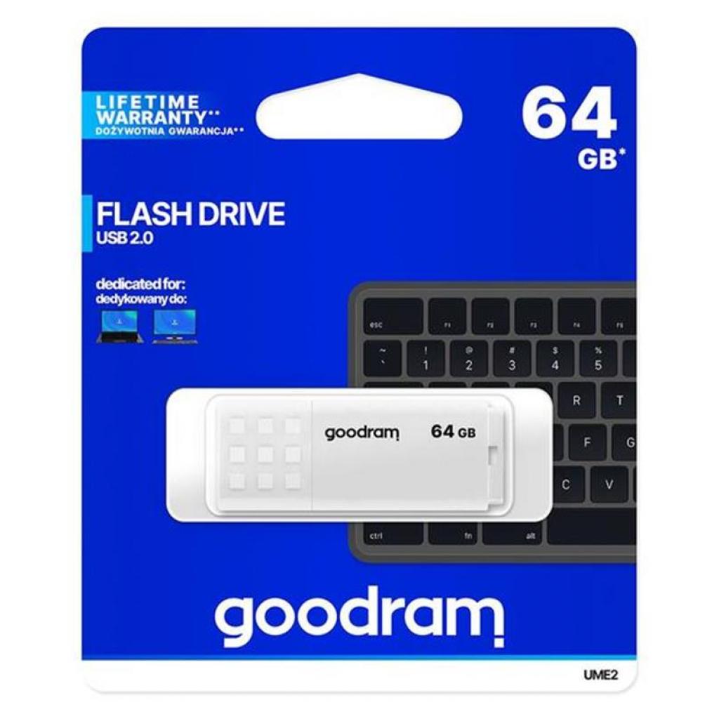 USB флеш накопичувач Goodram 64GB UME2 White USB 2.0 (UME2-0640W0R11) - зображення 3