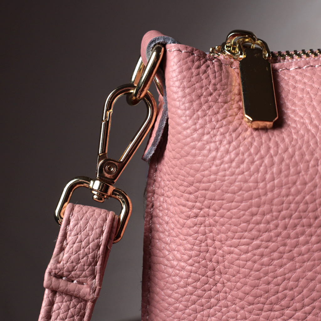 Сумка Vintage Жіноча з двома ременями з натуральної шкіри Рожева (22644) - зображення 12