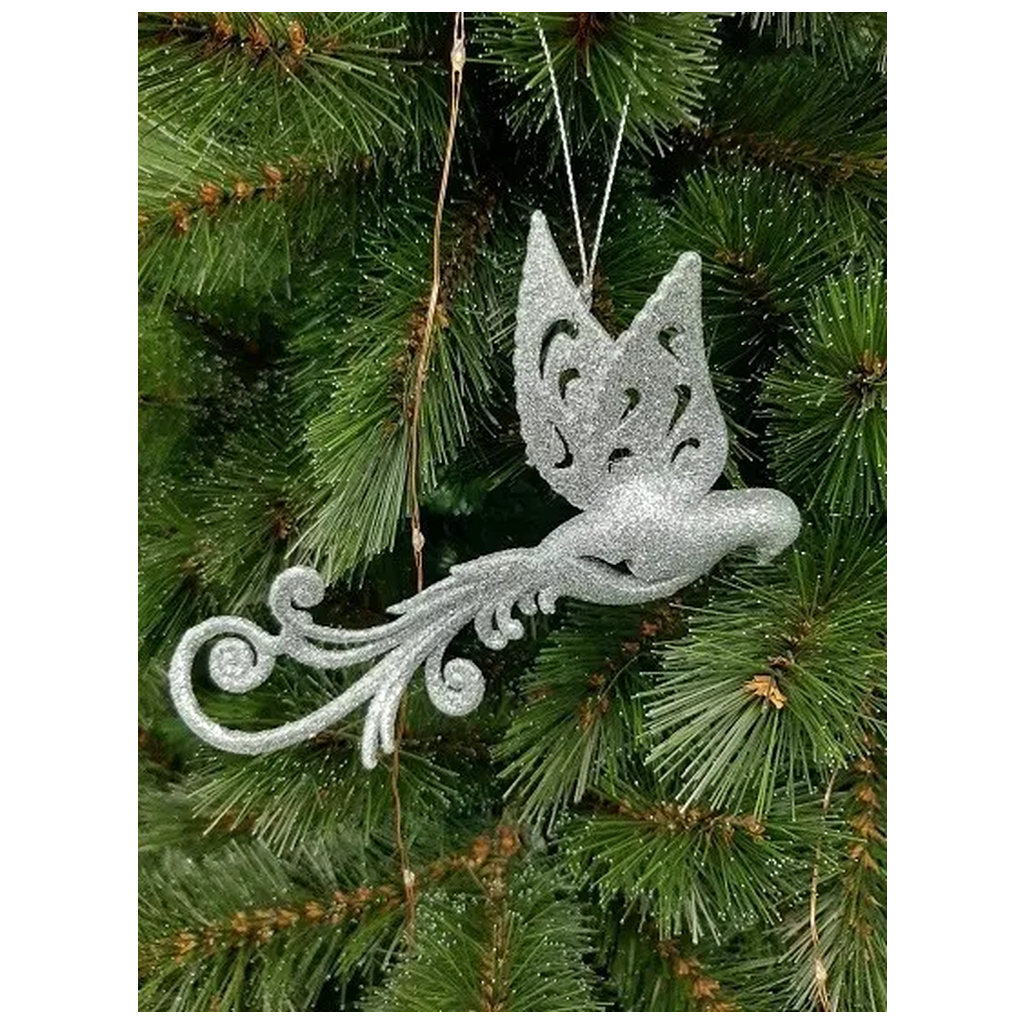 Ялинкова іграшка House Of Seasons Пташка срібна 9 х 2 х 16 см (8718861799439) - зображення 3