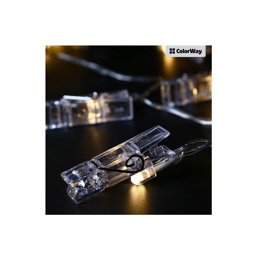 Гірлянда ColorWay 40 LED, 4.2м, з прищіпками (CW-LCP-40L42B) - зображення 5