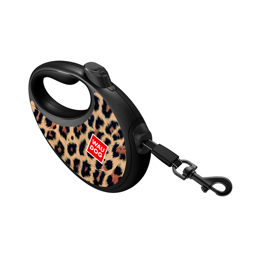 Повідець для собак WAUDOG R-leash з контейнером для пакетів "Леопард", світловідбивна стрічка, L (257-4066) - изображение 4