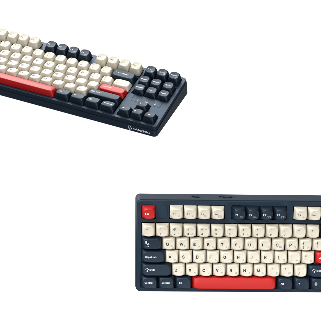 Клавіатура GamePro Asgard Ragnar Wireless/Bluetooth/USB UA Blue (MK285BL) - зображення 4