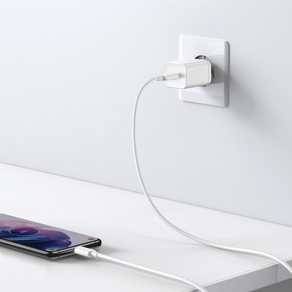Зарядний пристрій Baseus 1xUSB 25W (USB-C) + Cable Type-C white (TZCCSUP-L02) - зображення 10