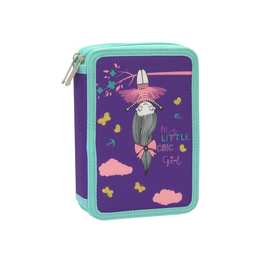 Пенал Cool For School 2 відділення з відворотами Фіолетовий (CF87279) - зображення 1