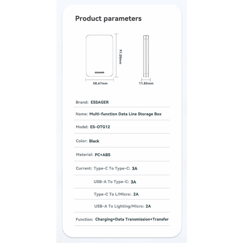 Дата кабель USB charging cable set Treasure box 0.28m Essager (ECJHZ-JH01-P) - зображення 8