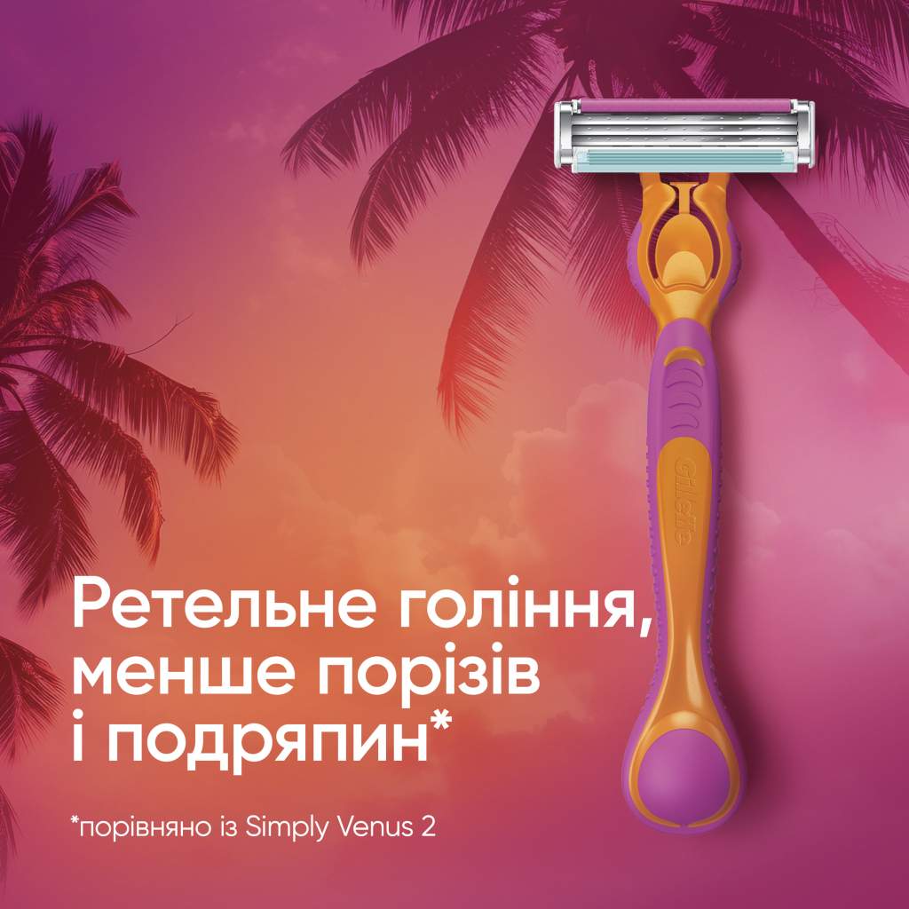 Бритва Gillette Simply Venus 3 Miami з 4 змінними картриджами (8700216878333) - изображение 3