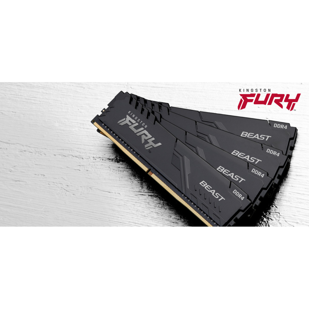 Модуль пам'яті для комп'ютера DDR4 4GB 3200 MHz Fury Beast Black Kingston Fury (ex.HyperX) (KF432C16BB/4) - зображення 5