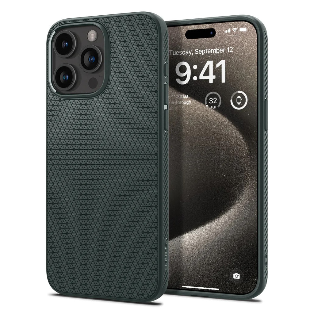 Чохол до мобільного телефона Spigen Apple iPhone 15 Pro Max Liquid Air Abyss Green (ACS06564) - зображення 2