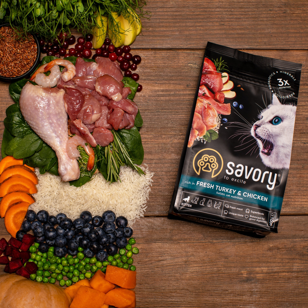 Сухий корм для кішок Savory Kitten Chicken with Fresh Turkey 2 кг (4820232630143) - зображення 6