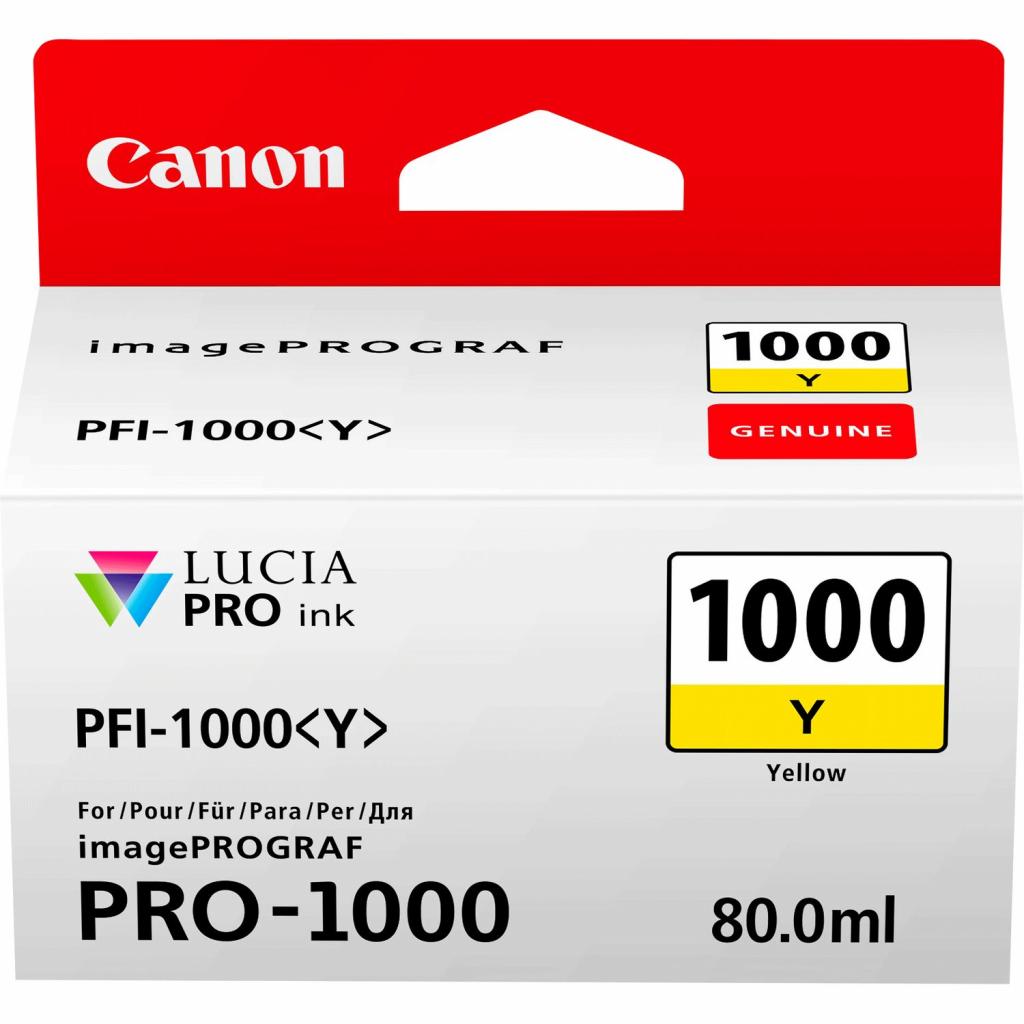Картридж Canon PFI-1000Y (yellow) (0549C001) - изображение 1