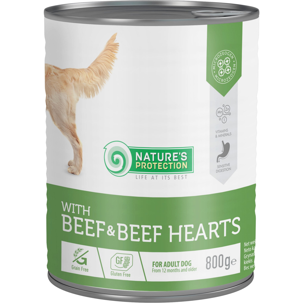 Консерви для собак Nature's Protection with Beef&Beef Hearts 800 г (KIK45603) - зображення 1