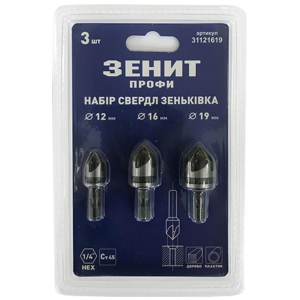 Набір свердл Зеніт "ПРОФІ" зеньківка 12мм,16мм,19мм (31121619) - зображення 1