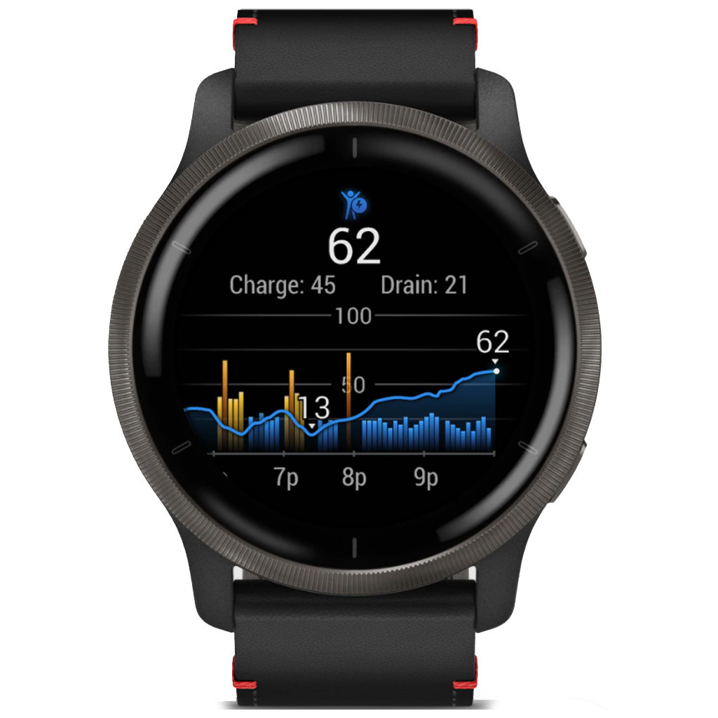 Смарт-годинник Garmin Venu 2, GPS, Wi-Fi, Black + Slate, Leather, GPS (010-02430-21) - зображення 3