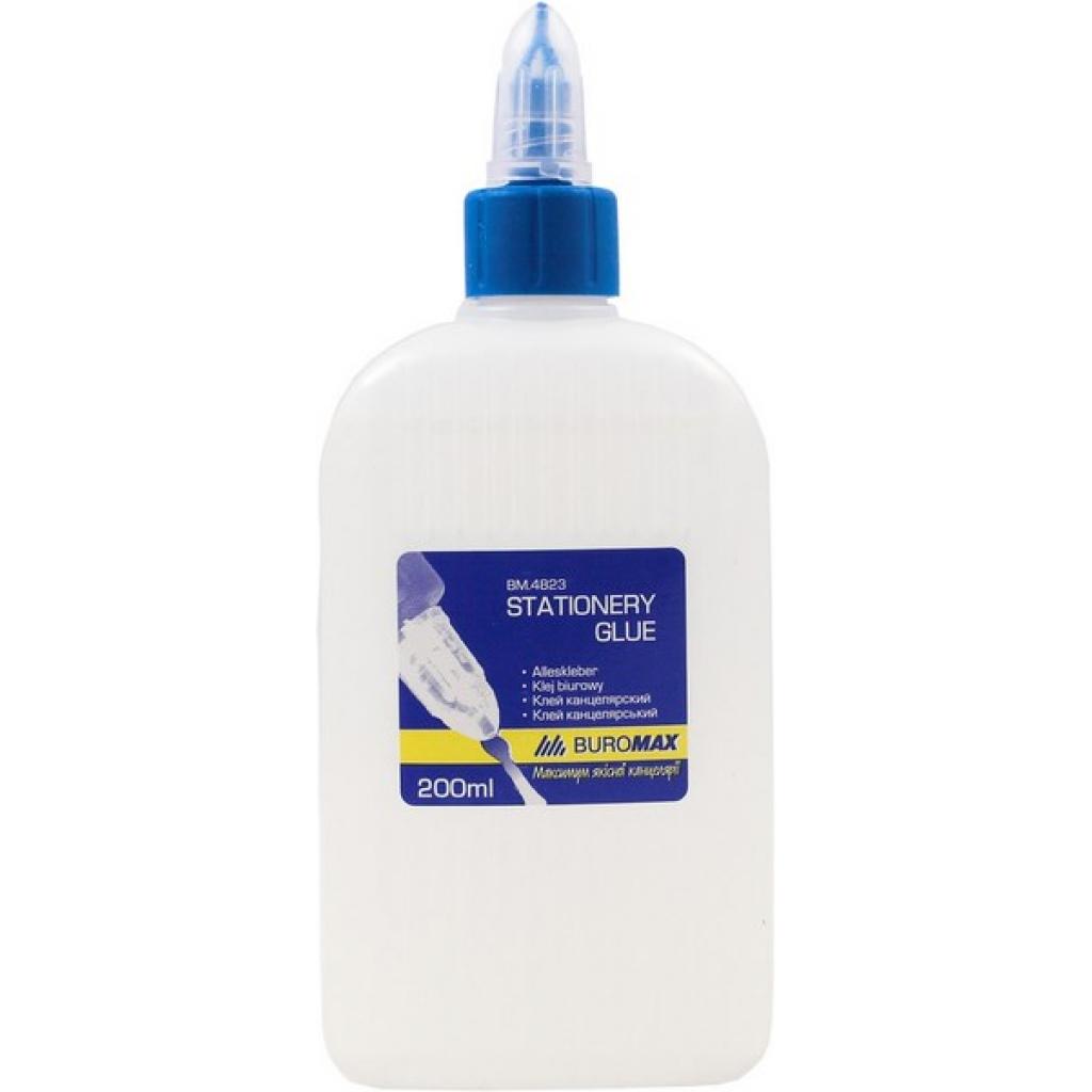 Клей Buromax Stationery glue, 200 мл, cap dispenser, JOBMAX (BM.4823) - изображение 1