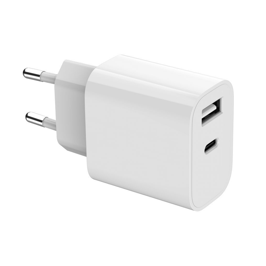 Зарядний пристрій Gembird 1xUSB-A+1xUSB-C 5V/2.4A (12W) white (TA-UC-2AC12-01) - зображення 3
