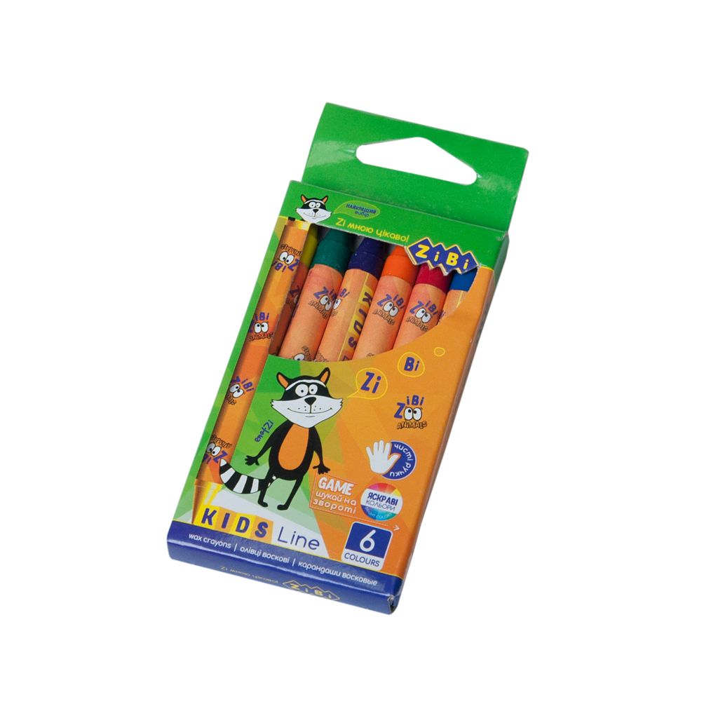 Олівці кольорові ZiBi Kids line воскові, 6 кольорів (ZB.2480) - зображення 3