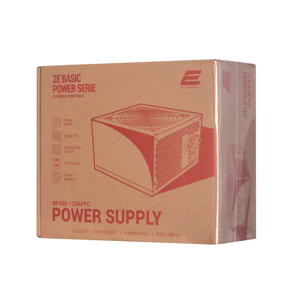 Блок живлення 2E BASIC POWER (400W), 80, 120mm, 1xMB 24pin(20+4), 1xCPU 8pin(4+4), 3xMolex, 4xSATA, 1xPCIe 8pin( (2E-BP400-120APFC) - зображення 11