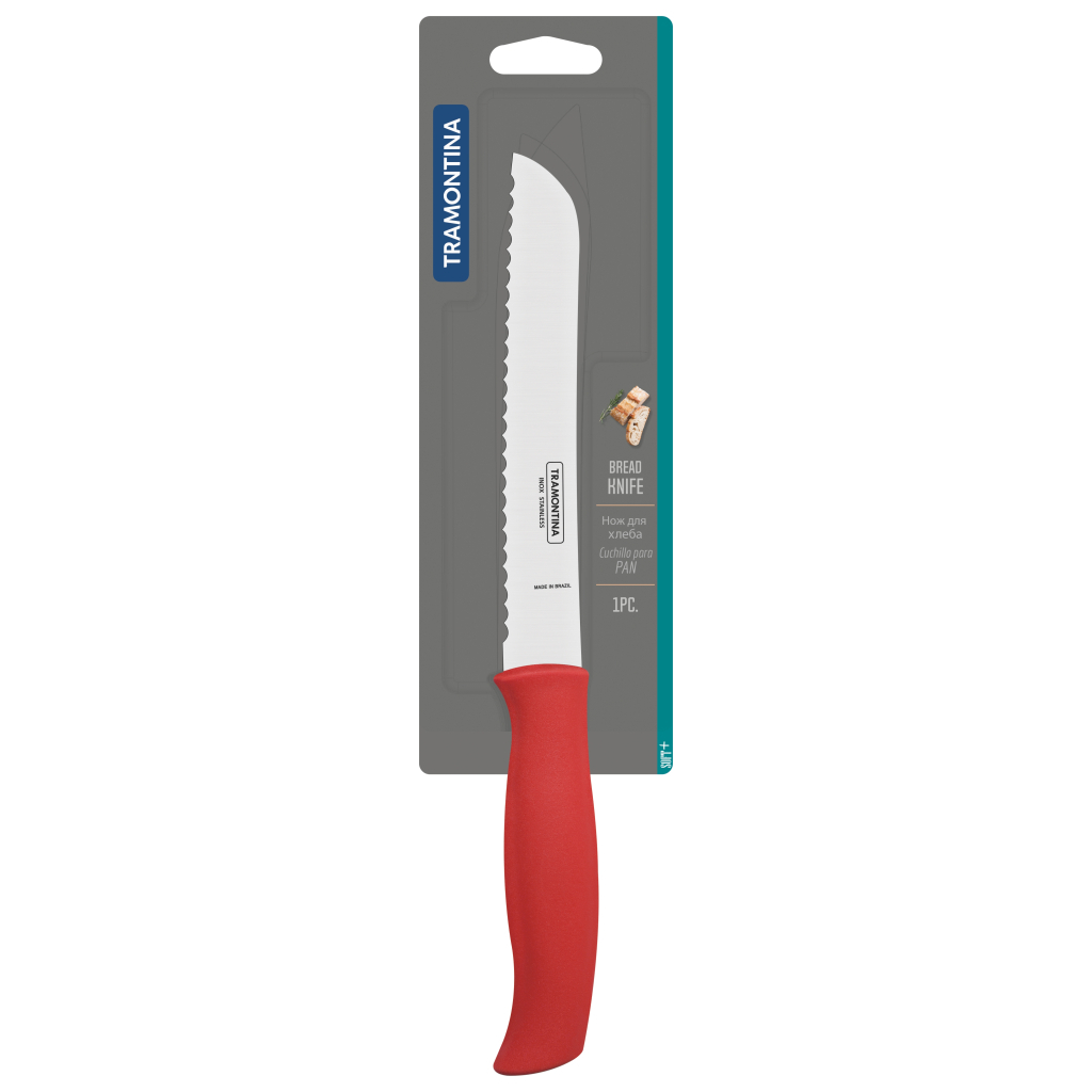 Кухонний ніж Tramontina Soft Plus Red Bread 178 мм (23662/177) - зображення 5