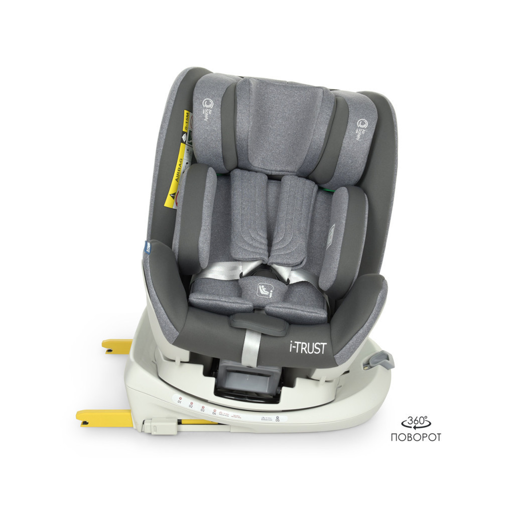 Автокрісло El Camino ME 1081 I-Trust 360 IsoFix 0-36 кг light grey - зображення 11