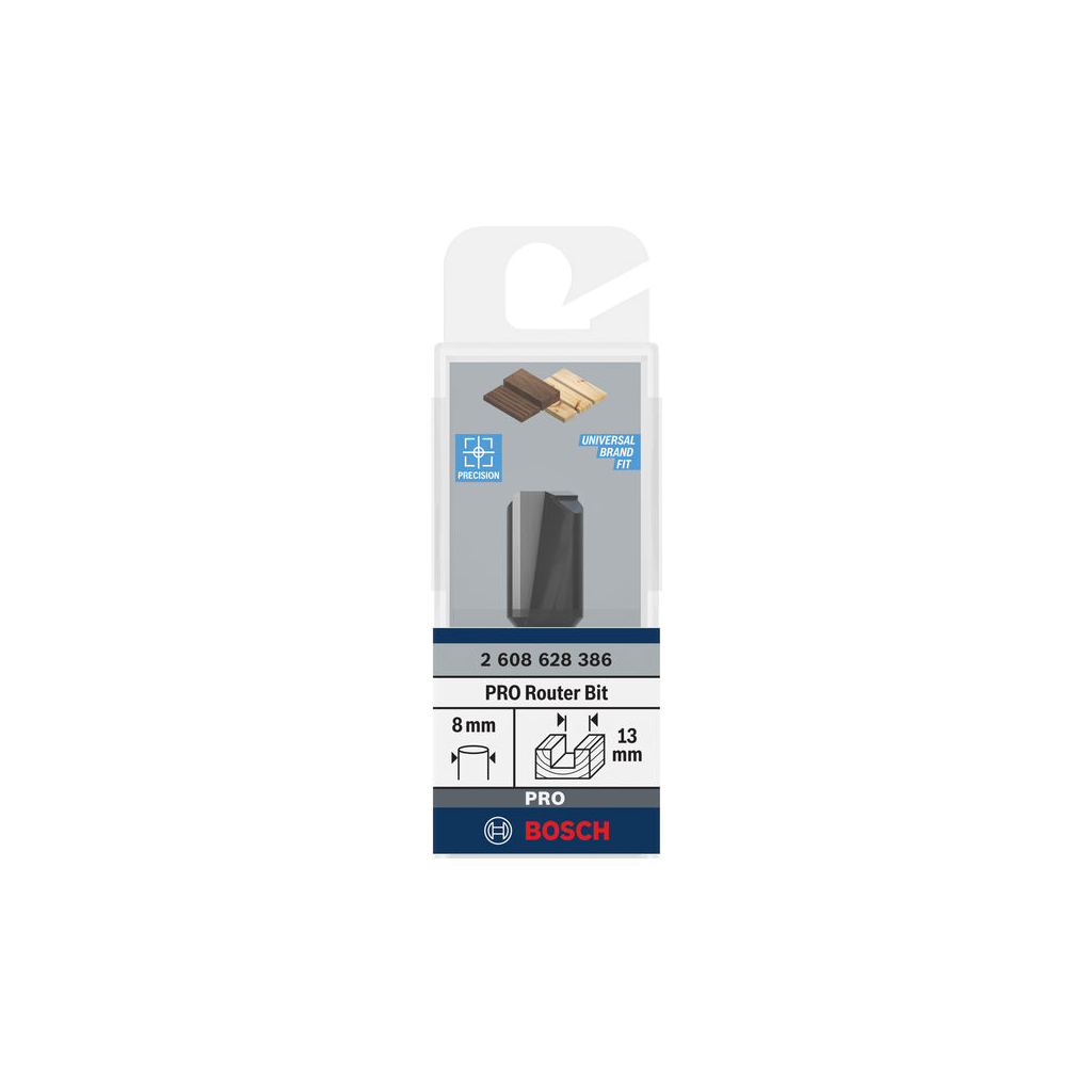 Фреза Bosch Professional пазова з двома лезами, Std, S8, D13, L20 (2.608.628.386) - зображення 2