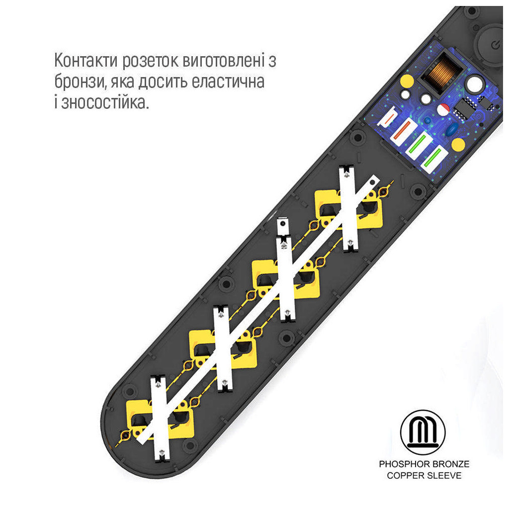 Мережевий фільтр живлення ColorWay CW-CHE44PDB, 4 розетки/4USB 2M (CW-CHE44PDB) - зображення 10