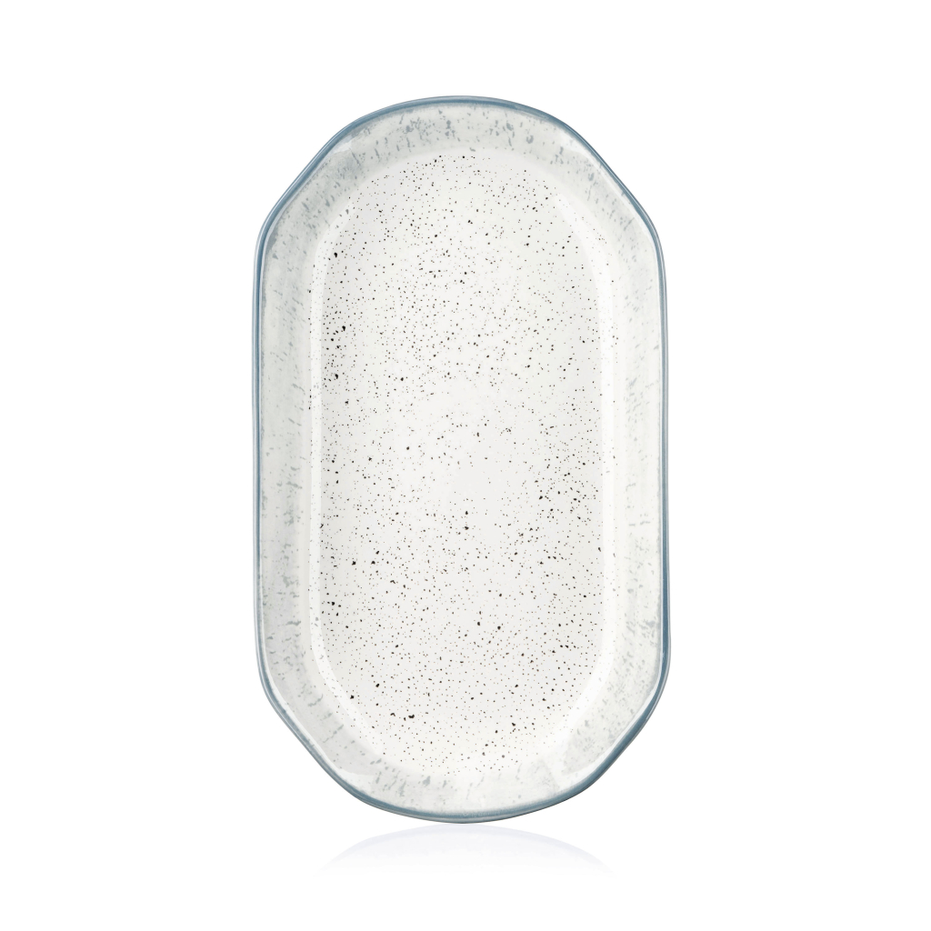 Блюдо Ardesto Siena, 32х18см, біло-сіре, порцеляна (AR2925SW) - зображення 1