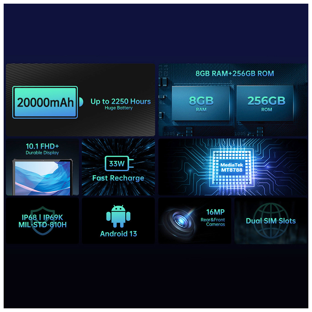 Планшет OUKITEL RT6 10.1" 8/256GB /NFC/ LTE Black (6931940750233) - зображення 9