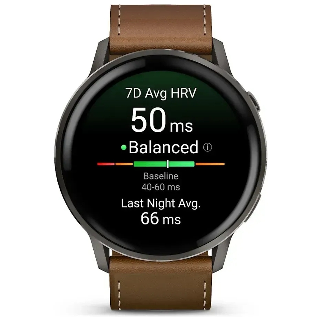 Смарт-годинник Garmin Venu 4 (45mm), Black w/ Slate + Leather, GPS смарт-годинник (010-03014-03) - изображение 3