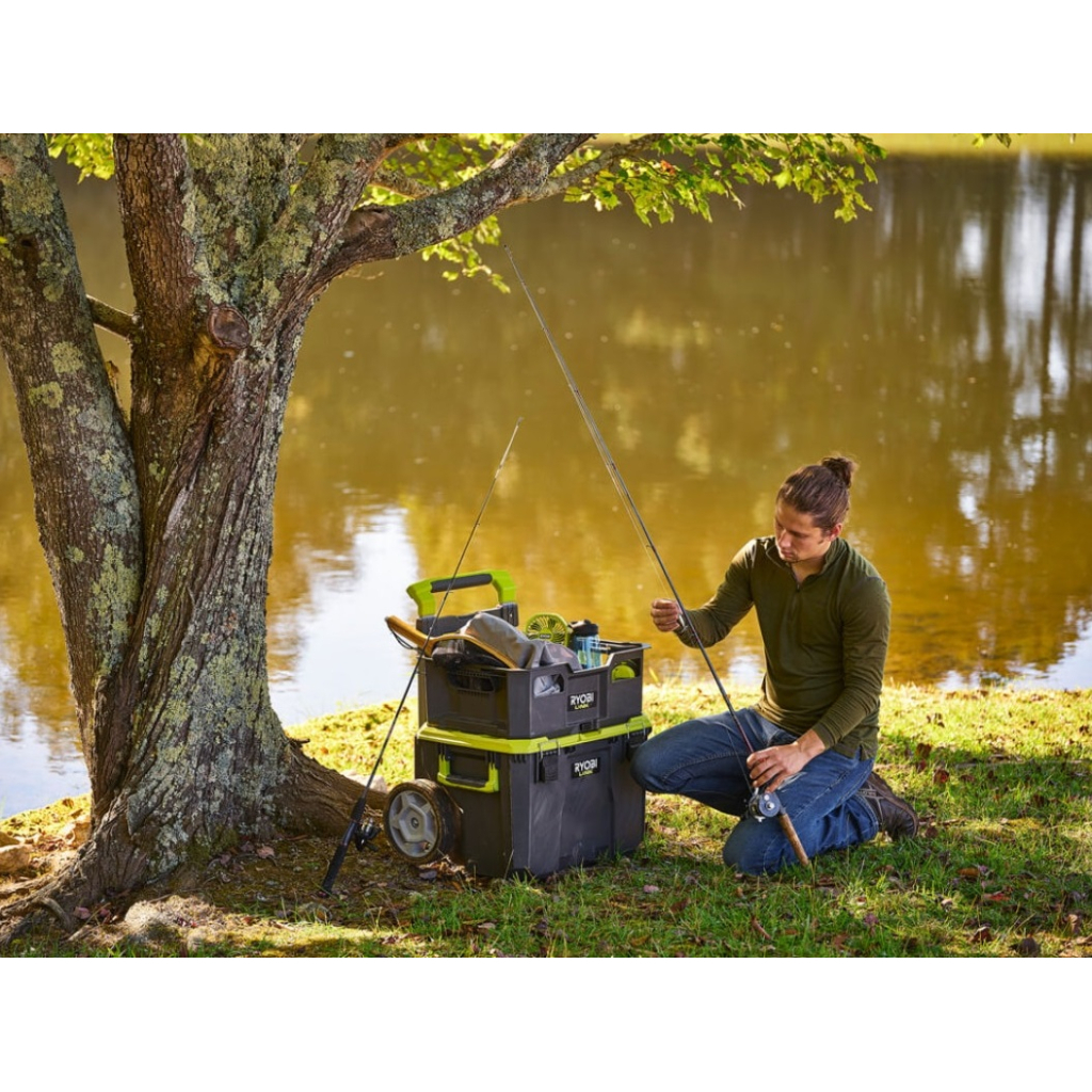 Ящик для інструментів Ryobi модульний Link RSL201, на коліщатках, телескопічне руків'я, 39х57х49.5см, пластик (5132006074) - зображення 8