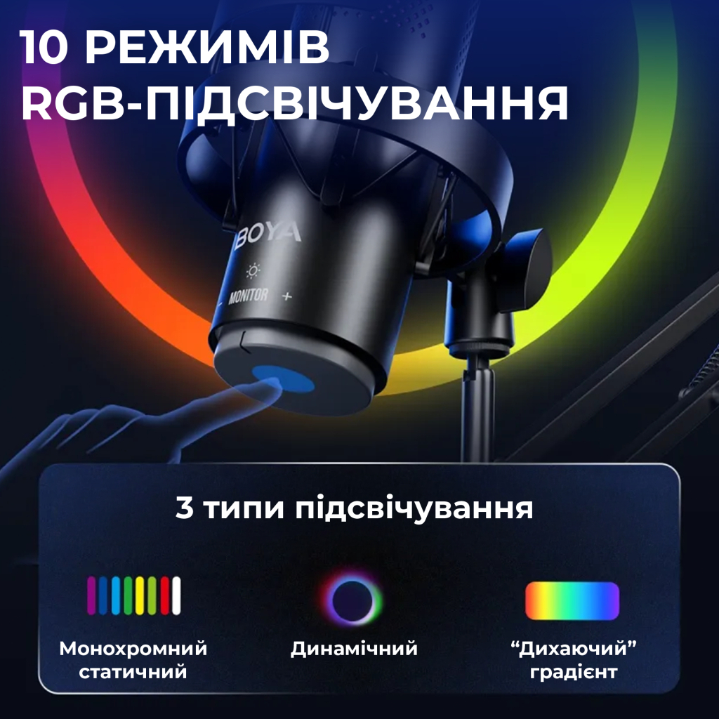 Мікрофон Boya K9 RGBType-C/3,5 мм Black (BOYA K9) - изображение 13