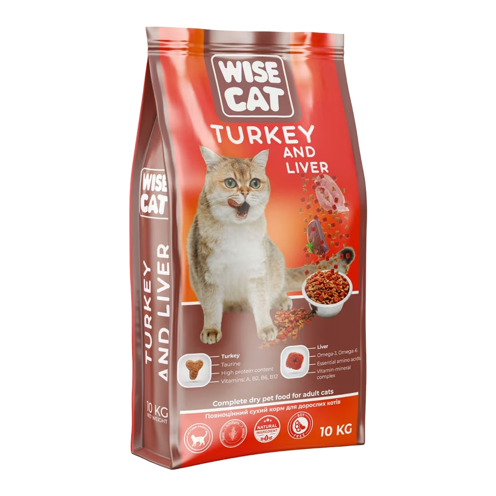 Сухий корм для кішок Wise Cat Turkey and liver 10 кг (4820111141609) - зображення 1