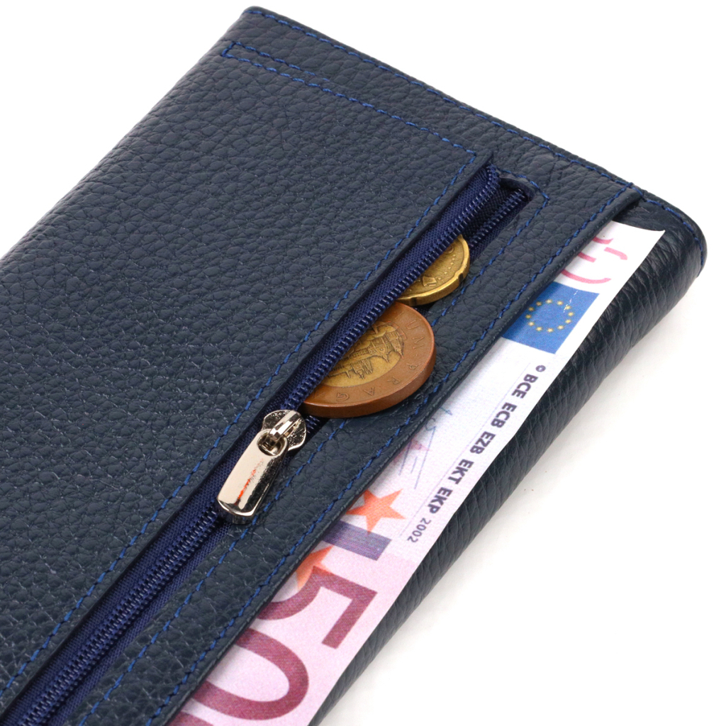 Портмоне Canpellini З натуральної шкіри флотар Синє (21702) - зображення 7