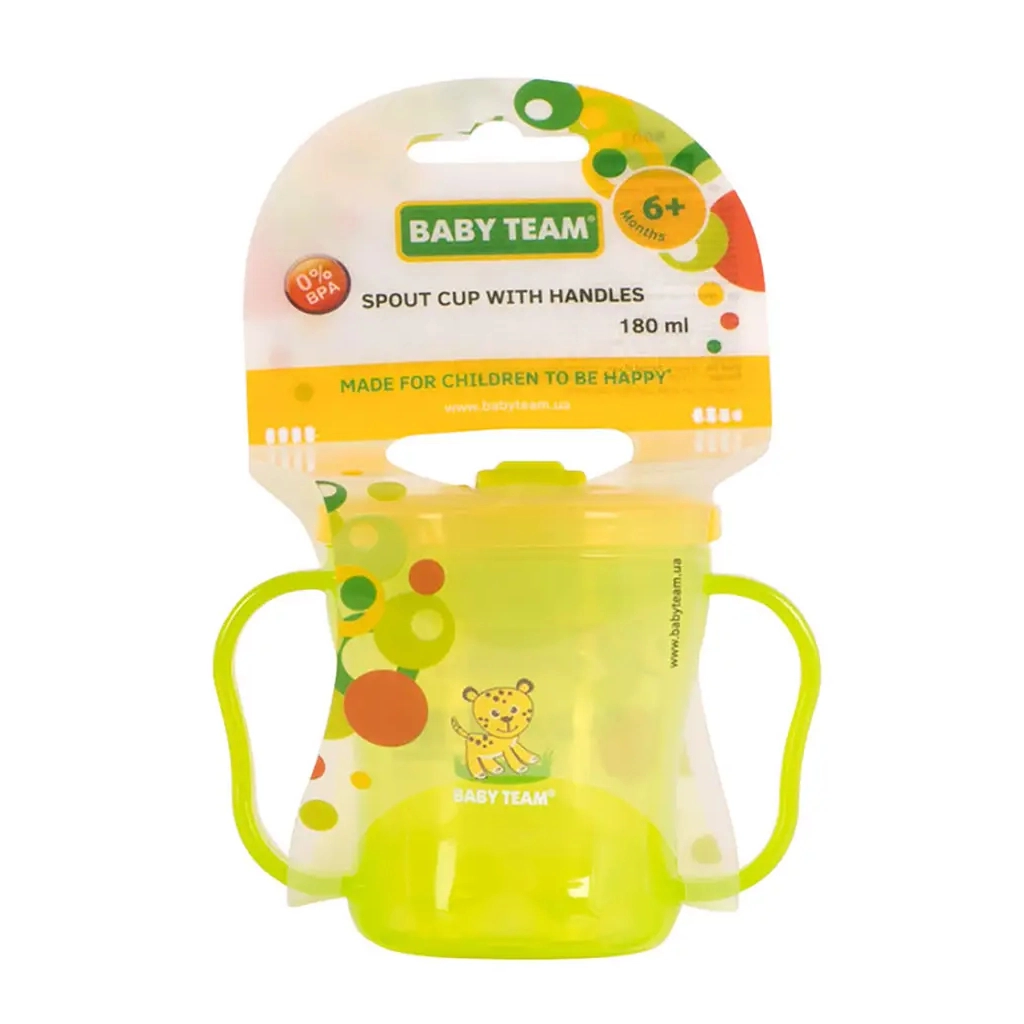 Поїльник-непроливайка Baby Team З ручками і складним носиком 180 мл (4824428050029) - зображення 2