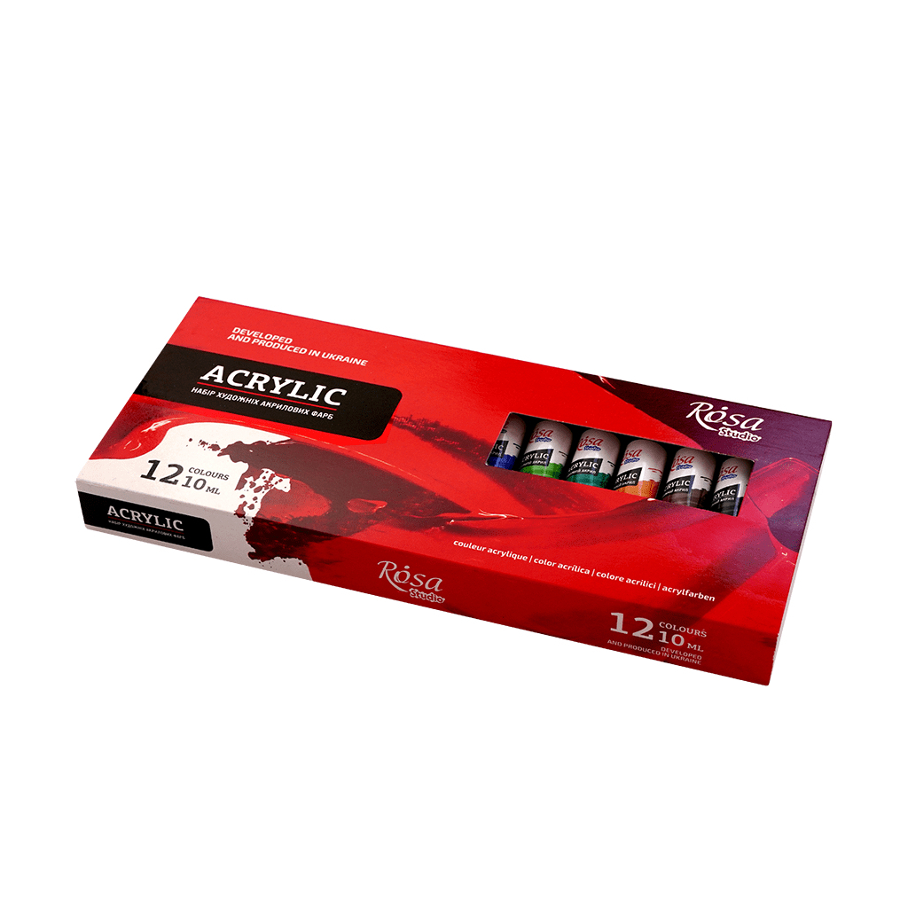 Акрилові фарби Rosa Studio 12 кольорів 10 мл (4823098538097) - picture 1