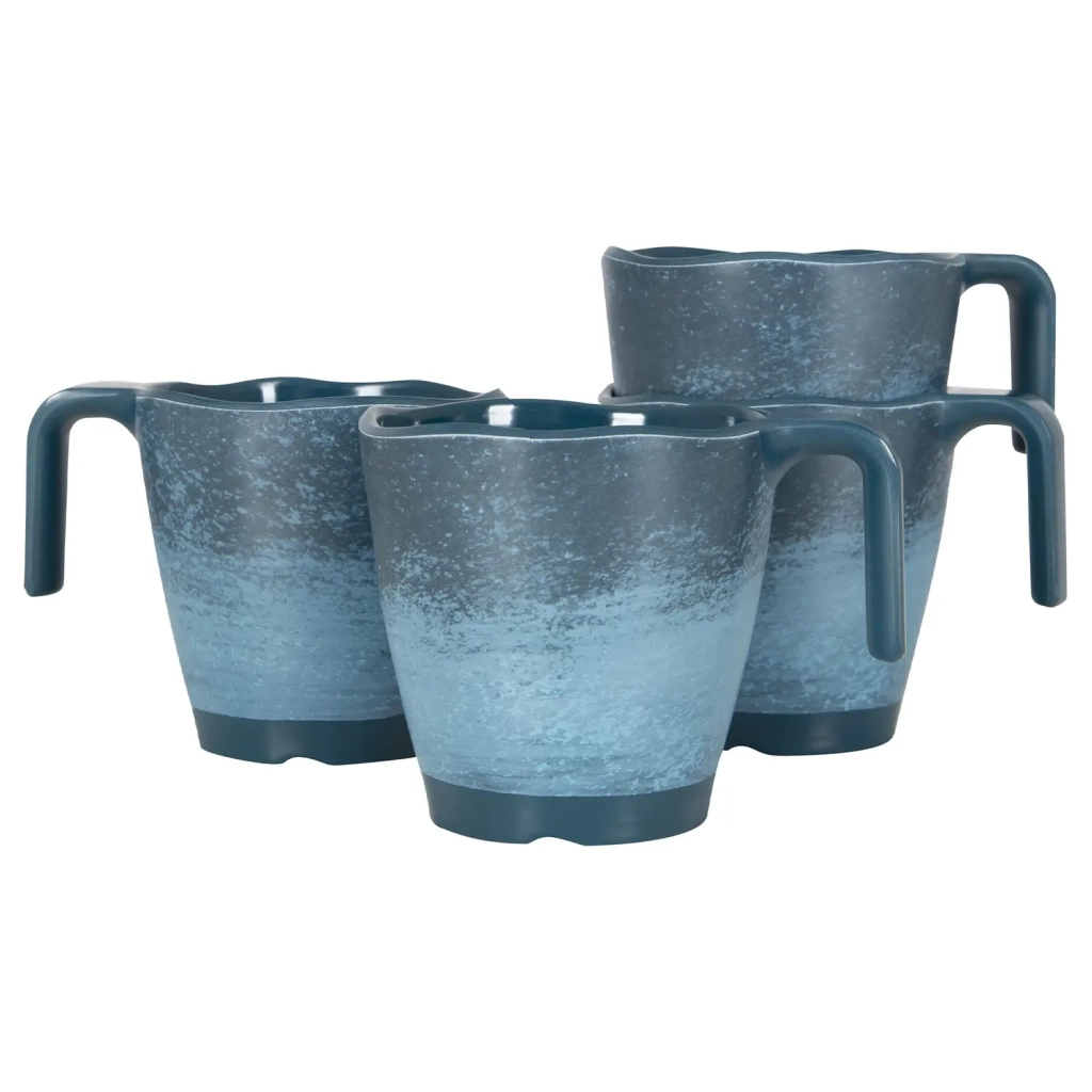 Набір туристичного посуду Gimex чашки кемпінгові Mug Stone 4 Pieces 4 Person Dark Blue (6917120) - зображення 1
