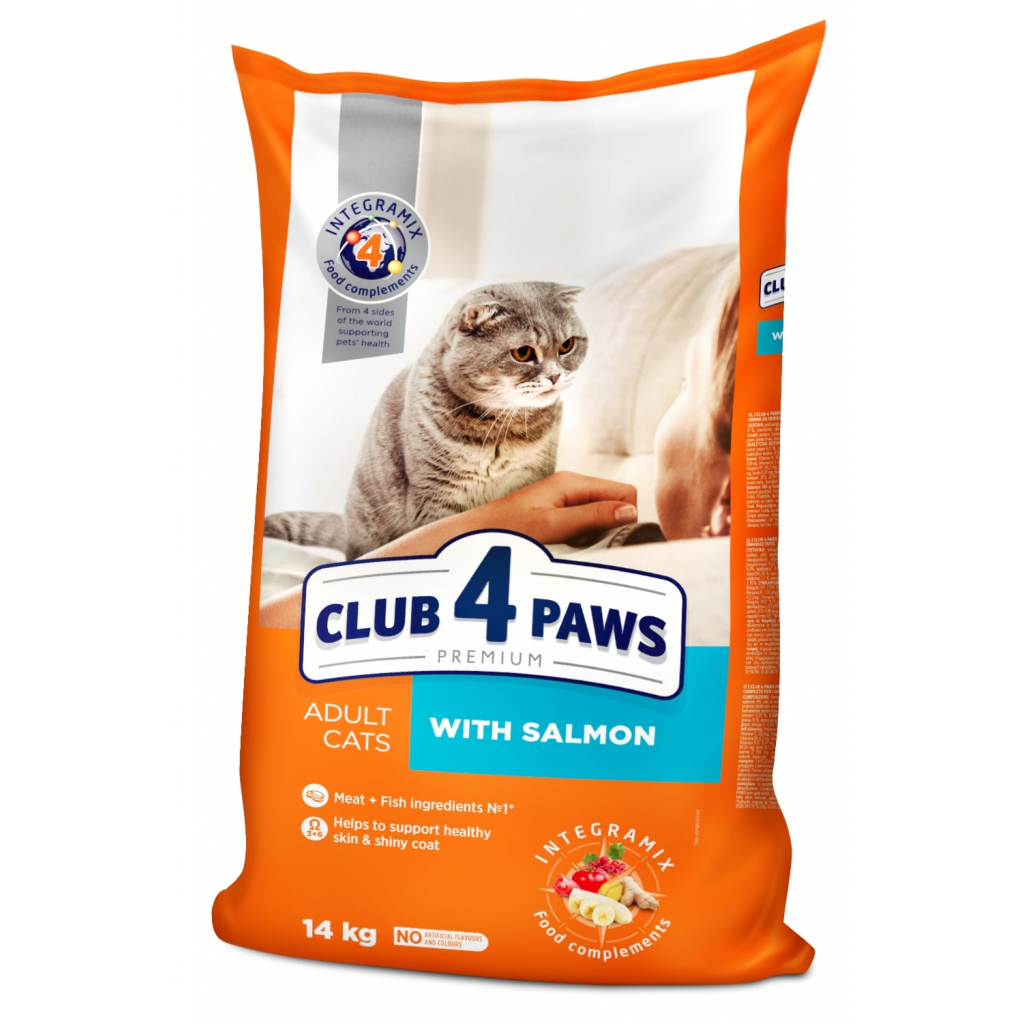 Сухий корм для кішок Club 4 Paws Преміум. З лососем 14 кг (4820083909238) - зображення 1