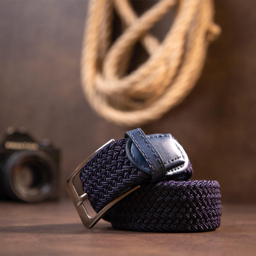 Ремінь Vintage Текстильний чоловічий Темно-синій (20526) - зображення 8
