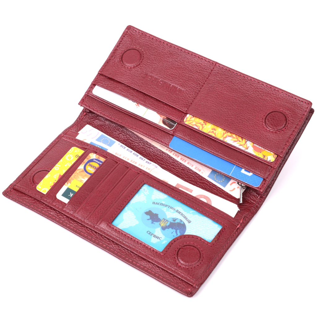 Гаманець ST Leather З натуральної шкіри Бордовий (22541) - зображення 6