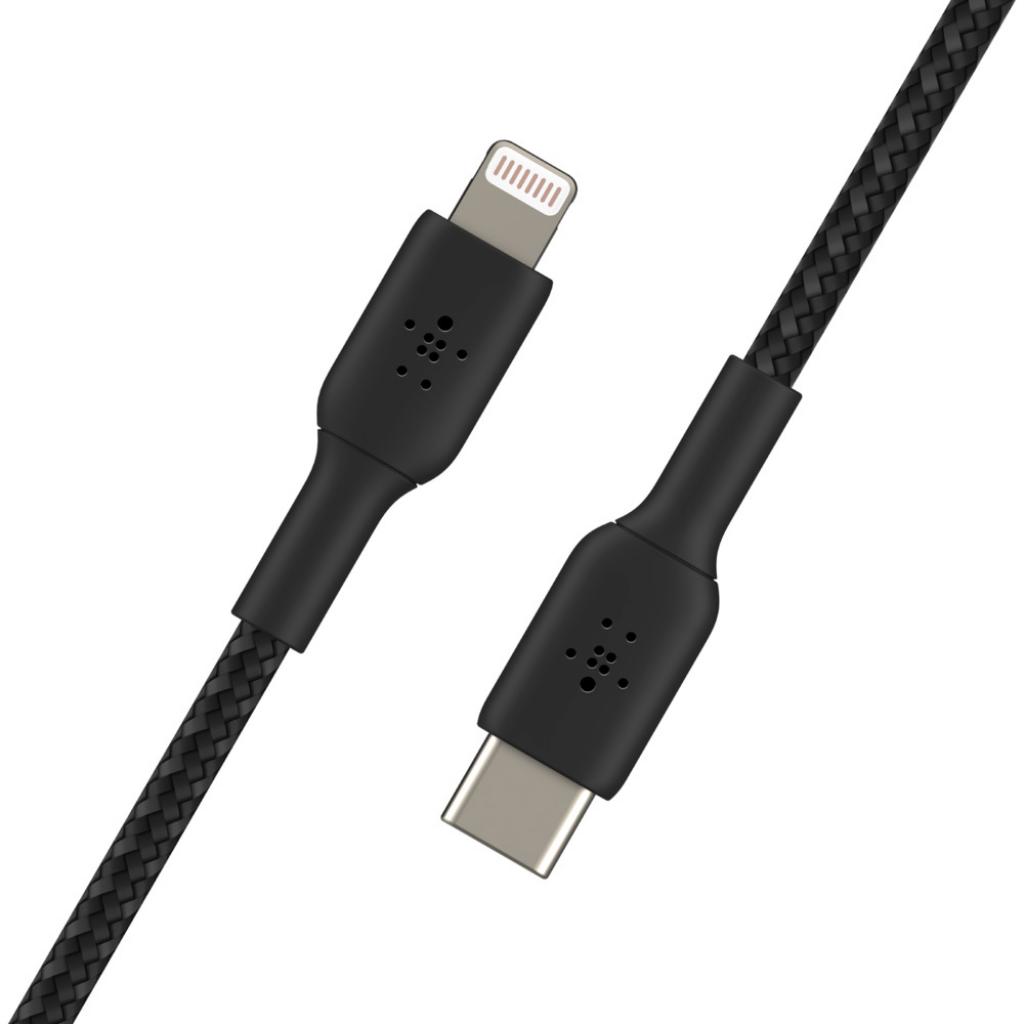 Дата кабель USB 2.0 AM to Lightning 1.0m BRAIDED black Belkin (CAA004BT1MBK) - зображення 4