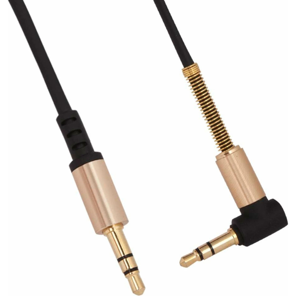 Кабель мультимедійний 3.5mm M to 3.5mm M 1.0m 90° corner Black HOCO (6957531025665) - зображення 3