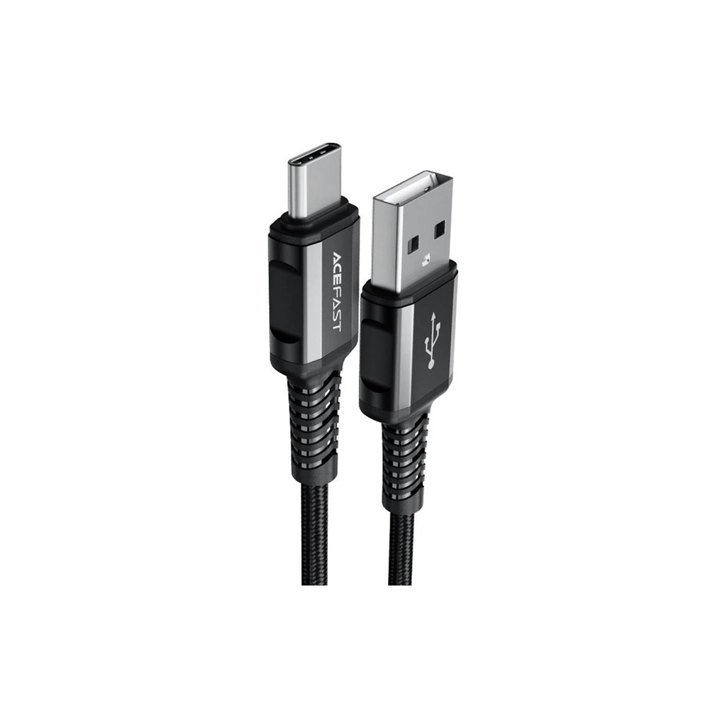 Дата кабель USB 2.0 AM to USB-C 1.2m 3A nylon C1-04 black Acefast (6974316280545) - зображення 2