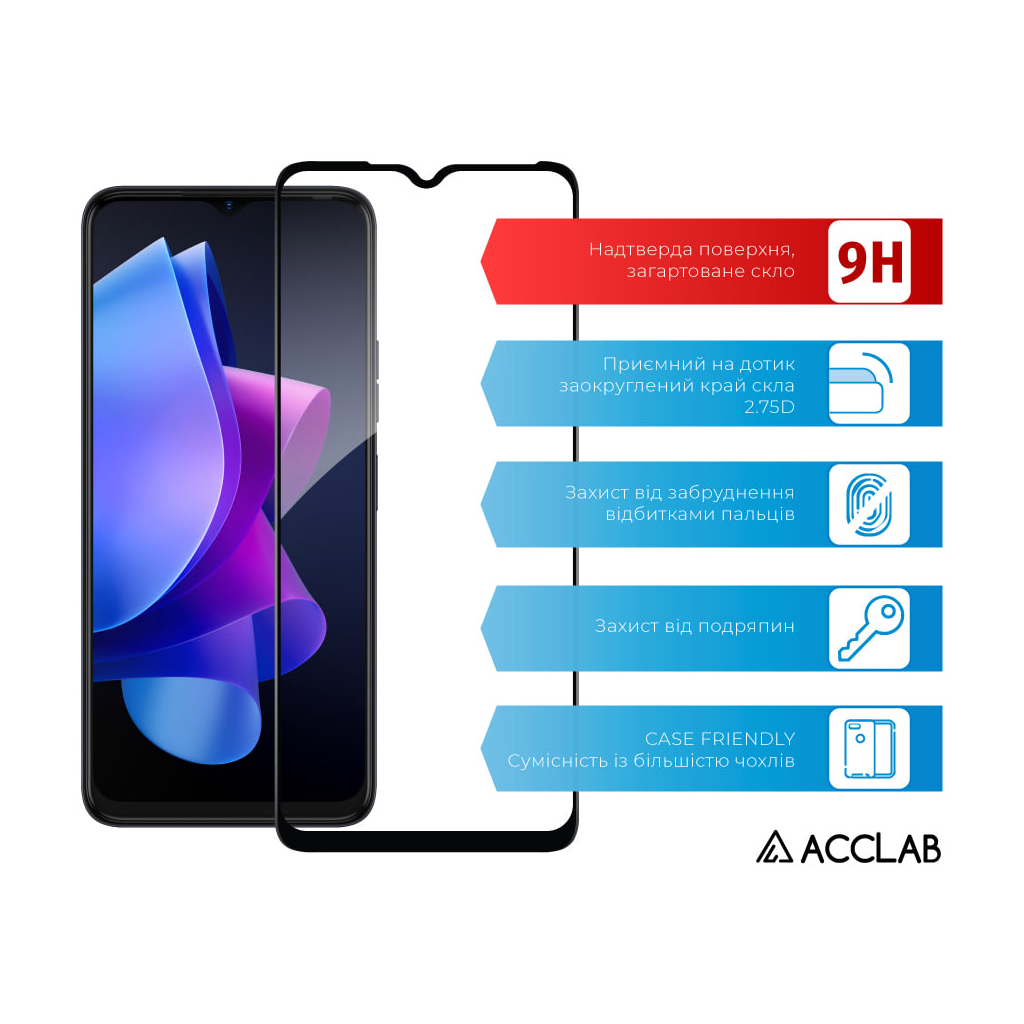Скло захисне ACCLAB Full Glue Tecno Spark 10 (1283126580550) - зображення 3